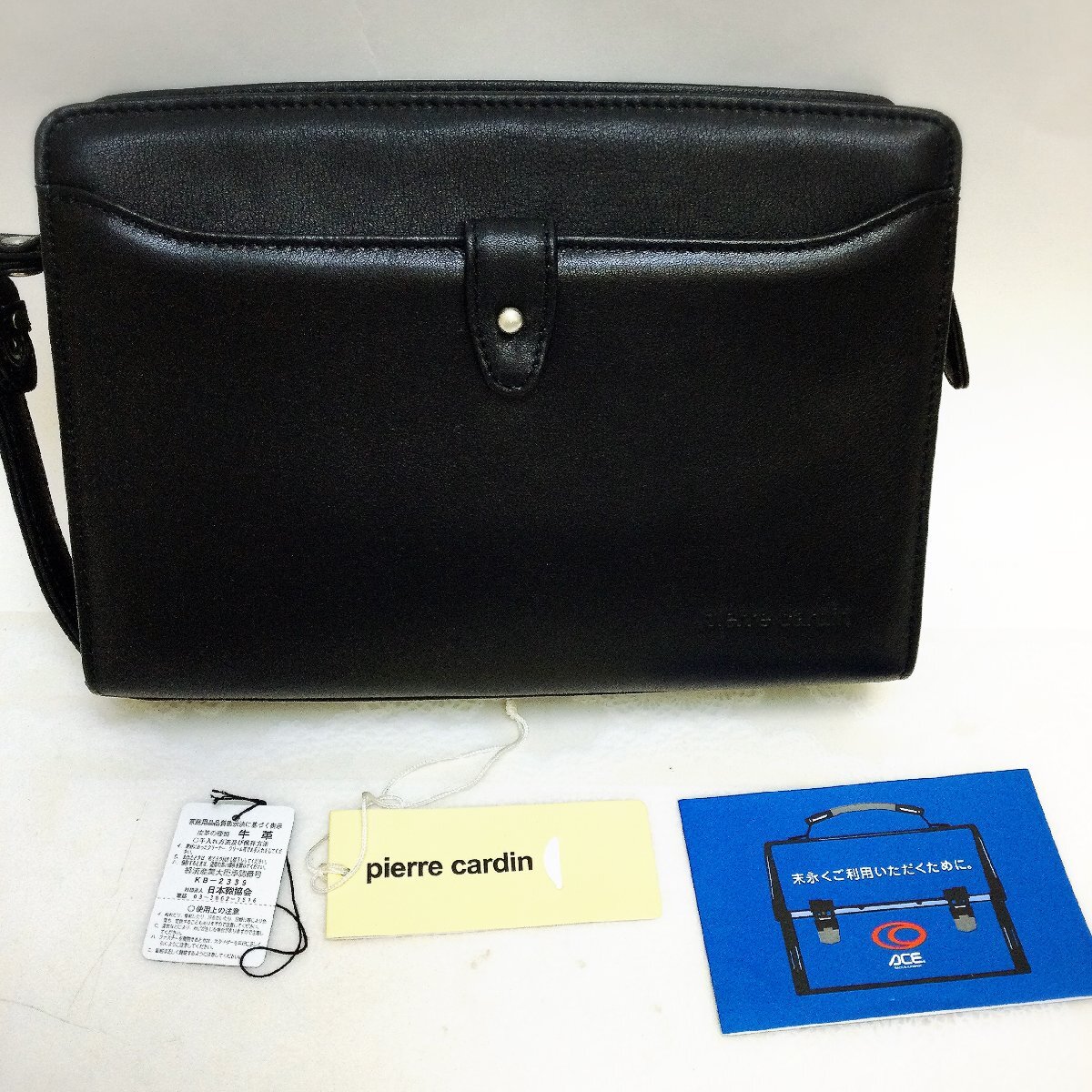 【未使用品/CH 】ピエールカルダン レザー セカンドバッグ クラッチバッグ セカンドバック メンズバッグ セカンドポーチ RS0914/0000拍卖