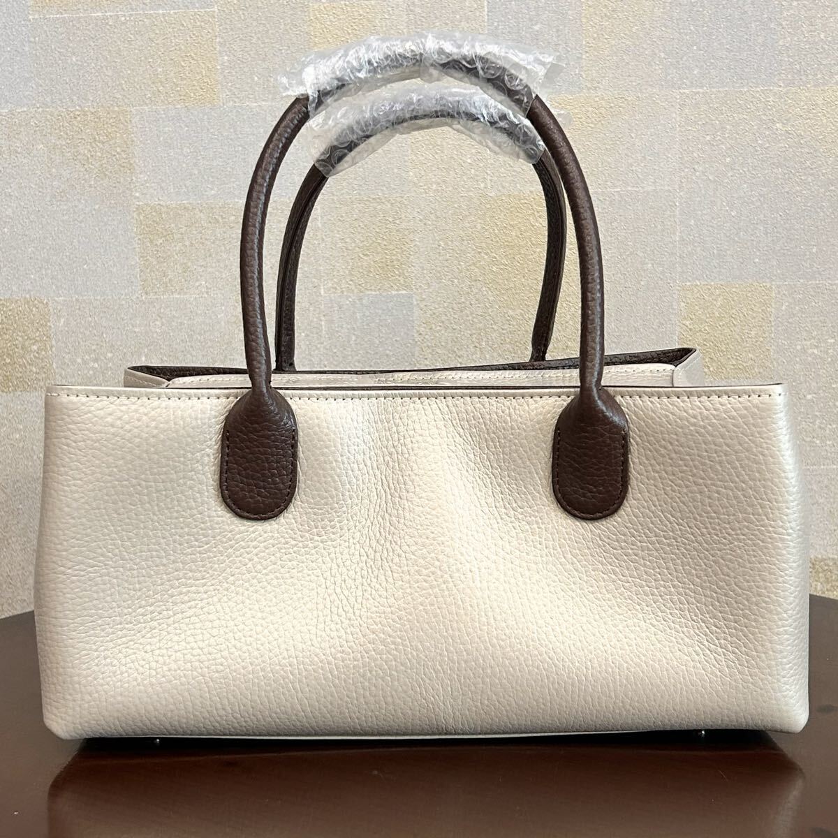 衿秀 バッグ 和装 変形利休バッグ 本革 バイカラー ブロンズ/濃茶拍卖