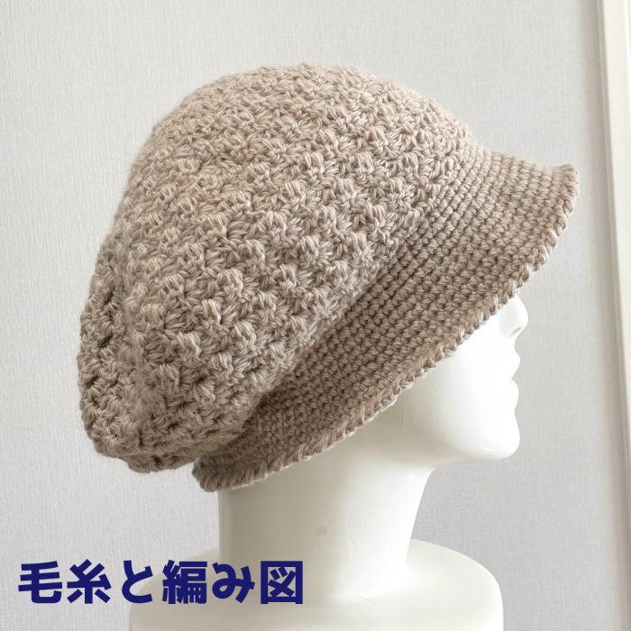 編み物キット 新品 タータンで編む玉編み模様の帽子 毛糸 ダイヤモンド毛糸 無料編み図 ニット帽 毛糸で作る小物 レディース ウール拍卖