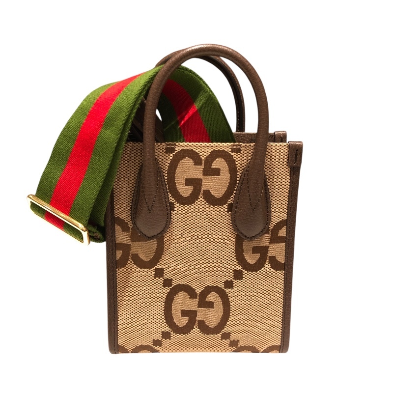グッチ GUCCI ジャンボGGミニトート 699406 ブラウン ジャンボGGキャンバス ショルダーバッグ レディース 中古拍卖