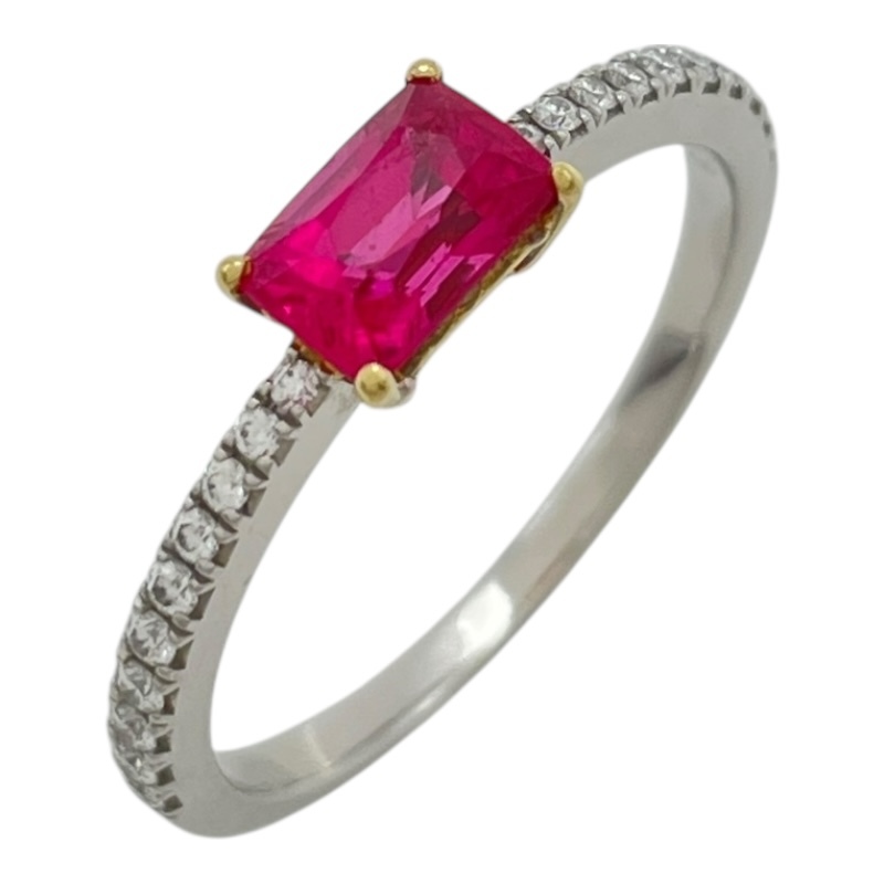 ギメルリング ダイヤモンド プラチナ 950Pt 18K レッド スピネル ジュエリー 中古拍卖