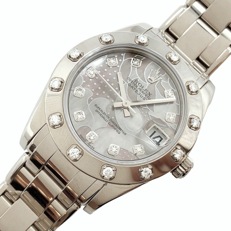 ロレックス ROLEX デイトジャスト パールマスター ゴールドダストドリーム 81319 ゴールドダストドリーム K18ホワイトゴールド レディース拍卖