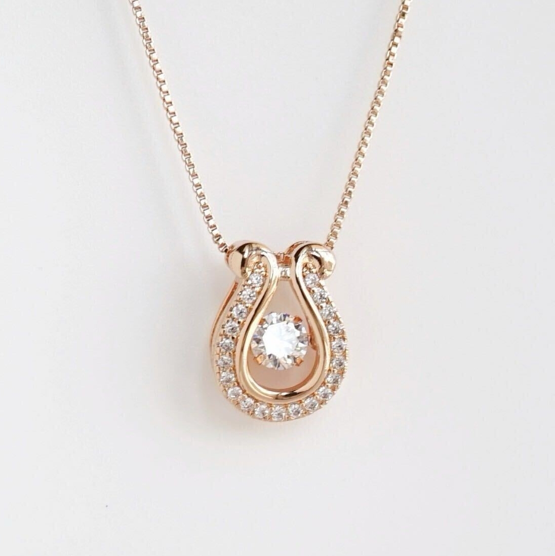 キラキラホースシュー馬蹄・ネックレス・k18ゴールド色拍卖