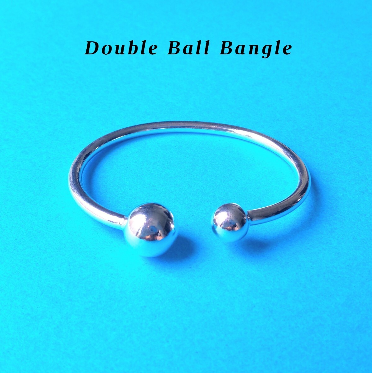 ダブルボールバングル シルバー 丸玉 ブレスレット 匿名配送 韓国 #106拍卖