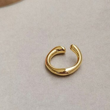 ぽってり メタルイヤーカフ ゴールド 片耳 シンプル 韓国 イヤークリップ#67拍卖