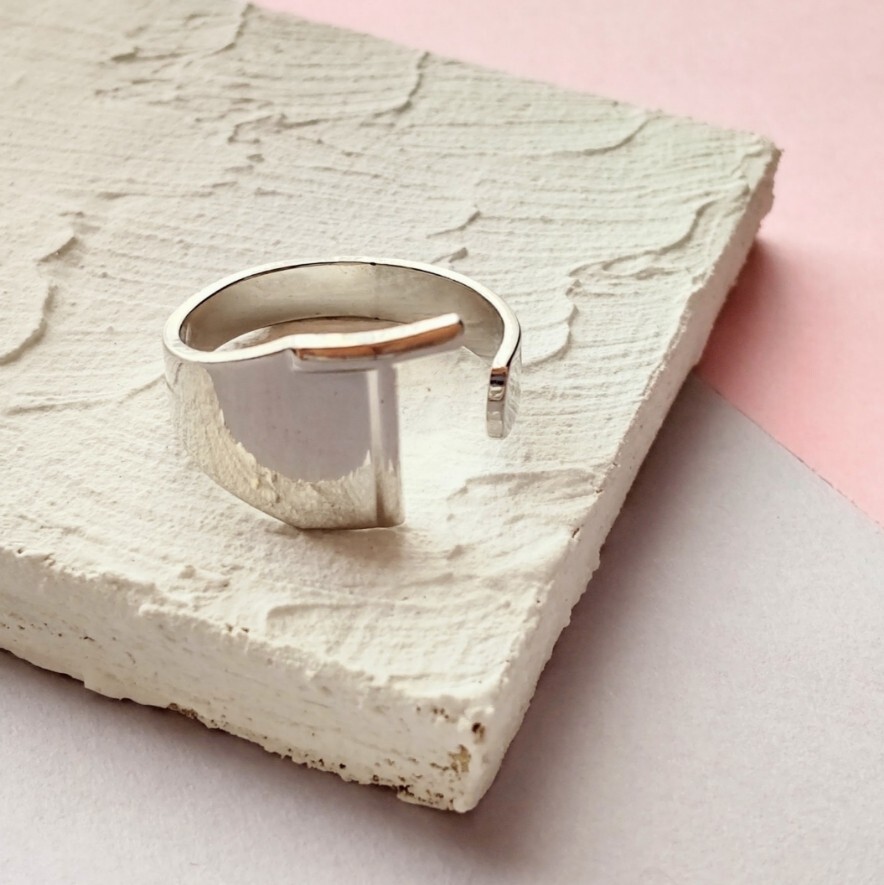 【推し活におすすめ】イニシャル オープンリング T シルバー 指輪 ペア 韓国 推し活 #74拍卖