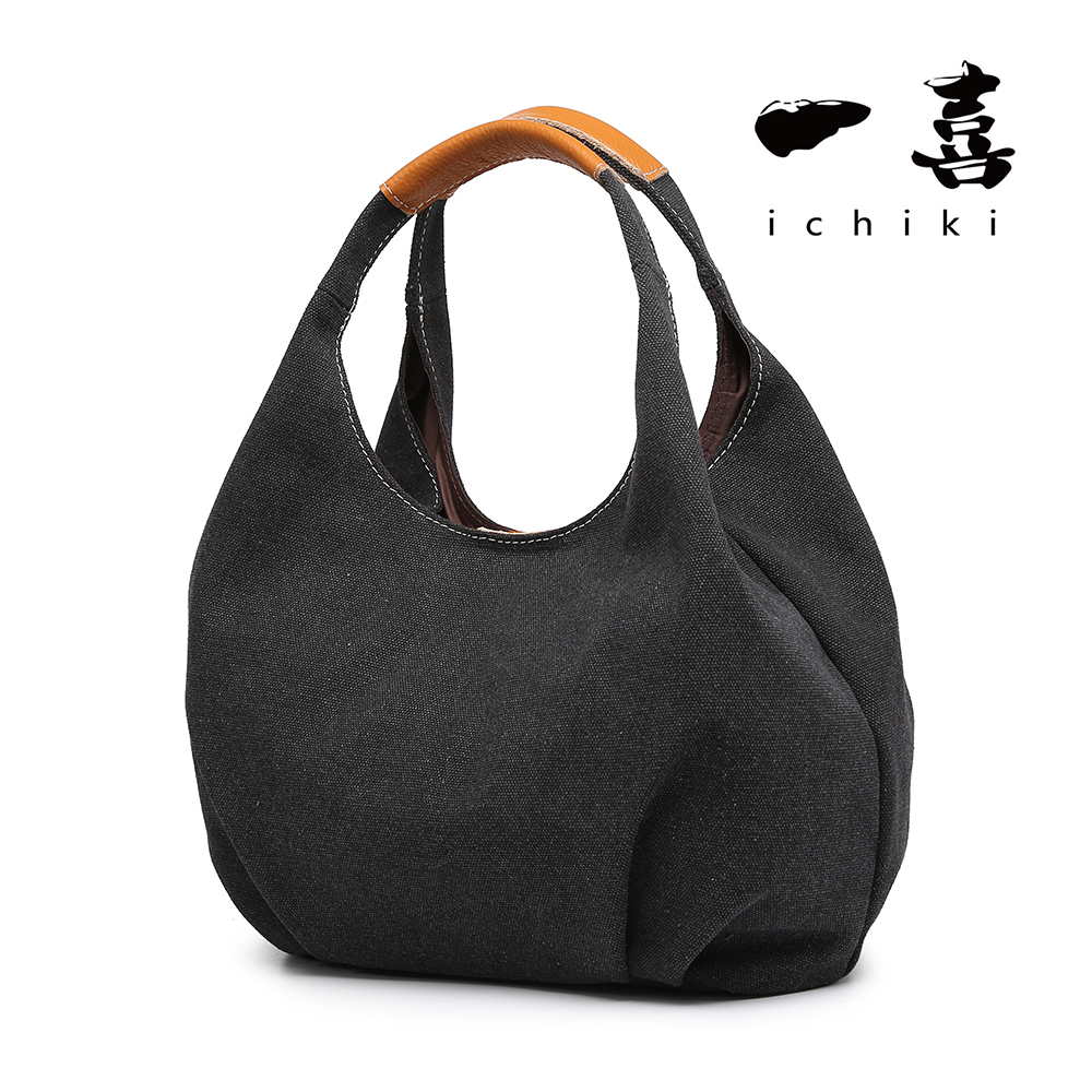 本革と6号帆布 肩がけ キャンバス ハンドメイド ハンドバッグ トートバッグ 大容量 ブラック ST096 拍卖