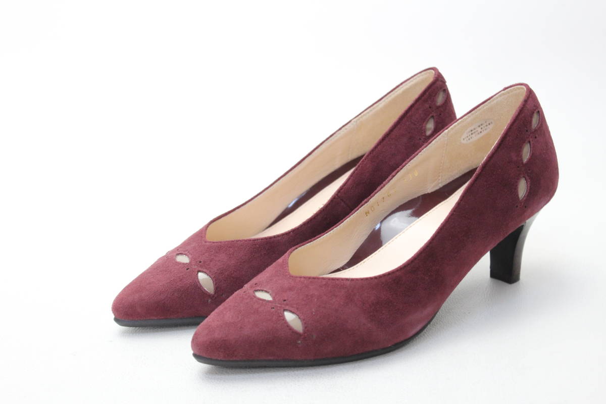 新品♪NEORHYTHM 本革カットワークパンプス(23cm2E)/36拍卖