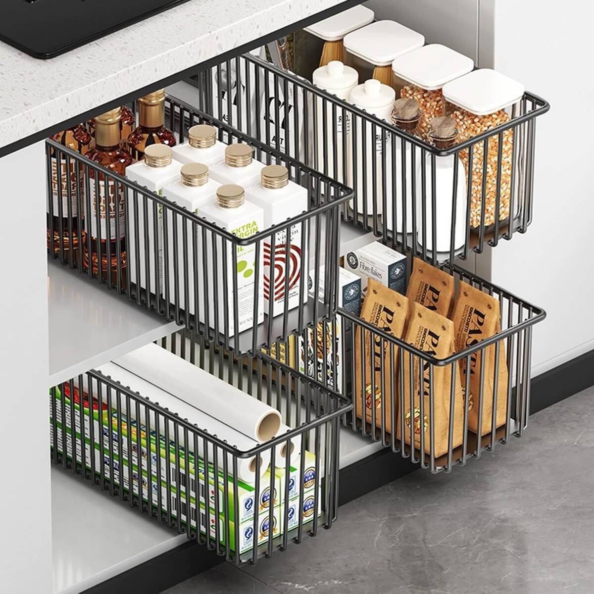 シンク下 隙間収納 スライドラック 4段 幅15.2cm 調味料収納ラック 組立簡単・省スペース 防汚・防錆・防油加工拍卖