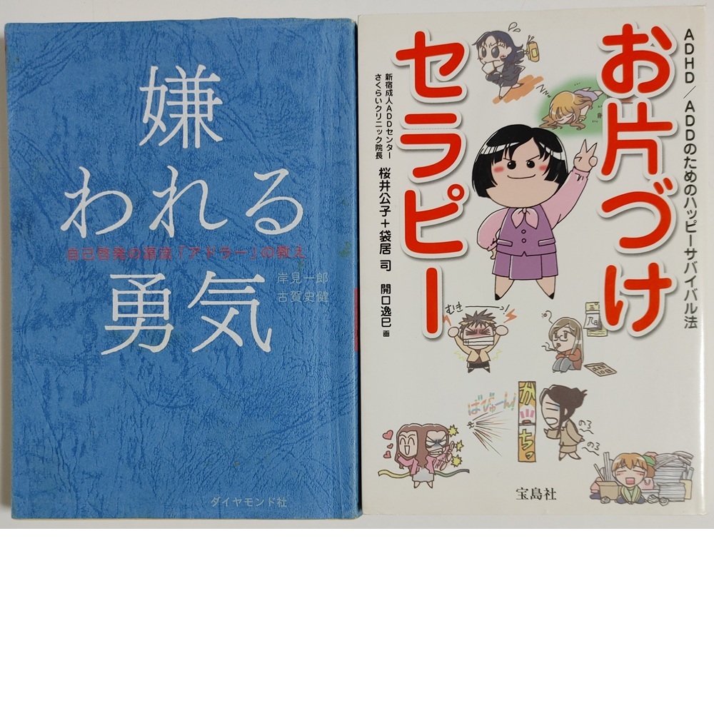 2冊セット★岸見一郎 嫌われる勇気 自己啓発の源流 アドラーの教え 自己啓発★お片づけセラピー 片付け 整理整頓 ADHD ADD アドラー心理学拍卖