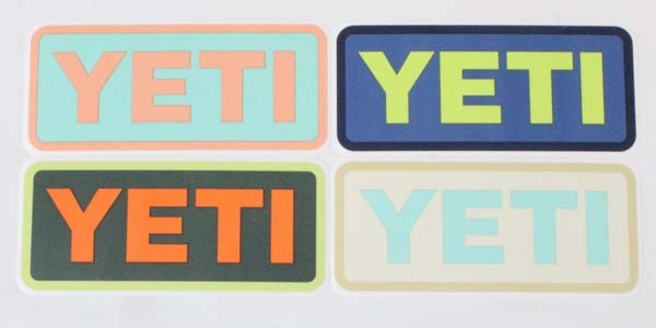 イエティ ロゴ ステッカー 4色セット YETI LOGO STICKER シール デカール クーラー タンブラー アウトドア デコ カスタム ネコポス 新品拍卖