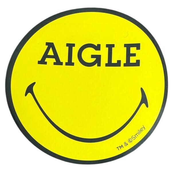 エーグル X スマイリー 誕生50周年記念 コラボレーション ステッカー AIGLE SMILEY 50th STICKER 丸 円 フランス ブランド カスタム シール拍卖