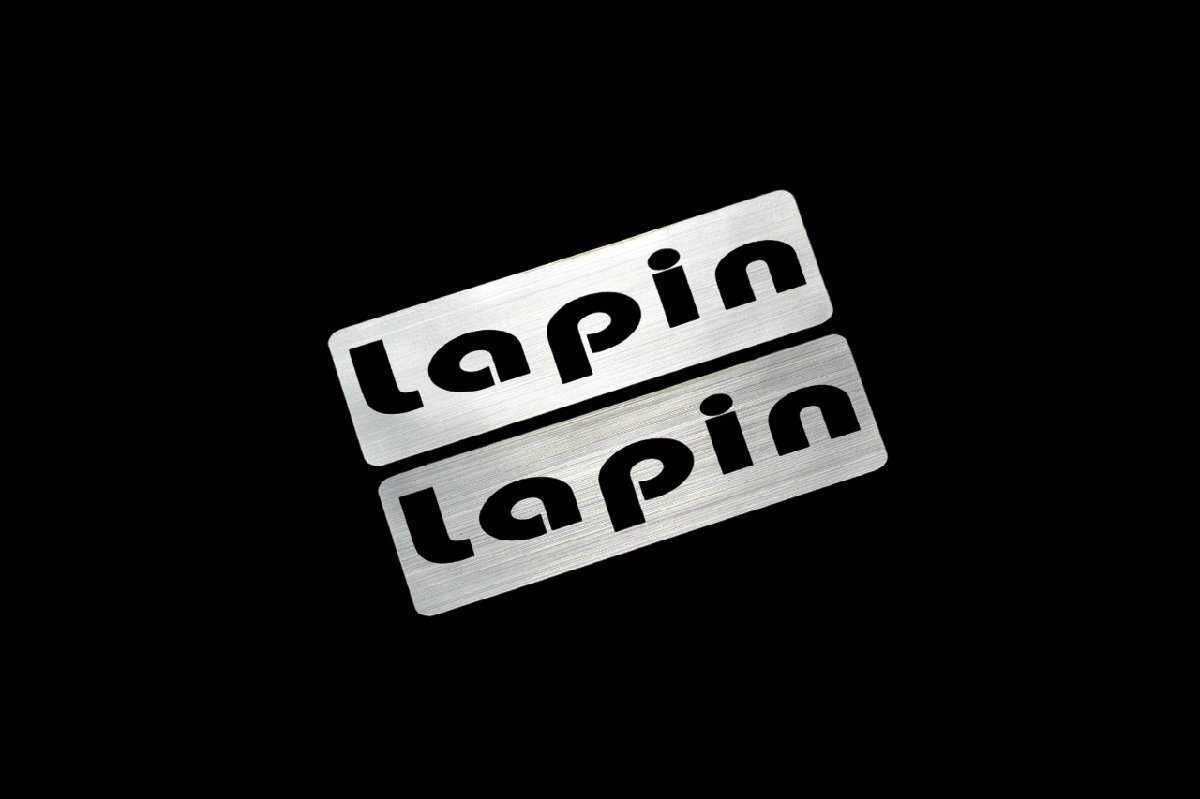 EEE-12-2 Lapin 銀黒 アクリル2層 ステッカー スズキ ラパン HE21S HE22S HE33S LC SS カスタム 前期 後期 2枚1セット拍卖