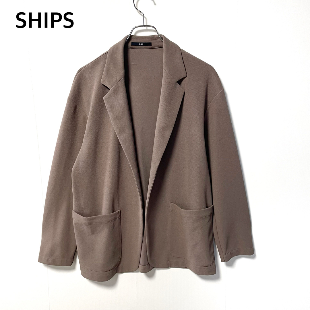美品 シップス カルゼ ボタンレス ジャケット 羽織り メンズ Mサイズ 日本製 手洗い可能 SHIPS拍卖