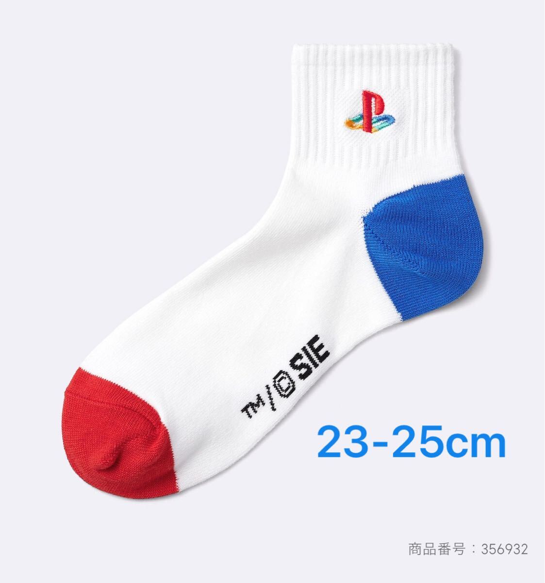 新品23cm24cm25cmジーユーGUプレイステーション男女兼用コラボ アンクルソックス白ホワイト靴下PlayStationプレステ消臭機能ショート拍卖