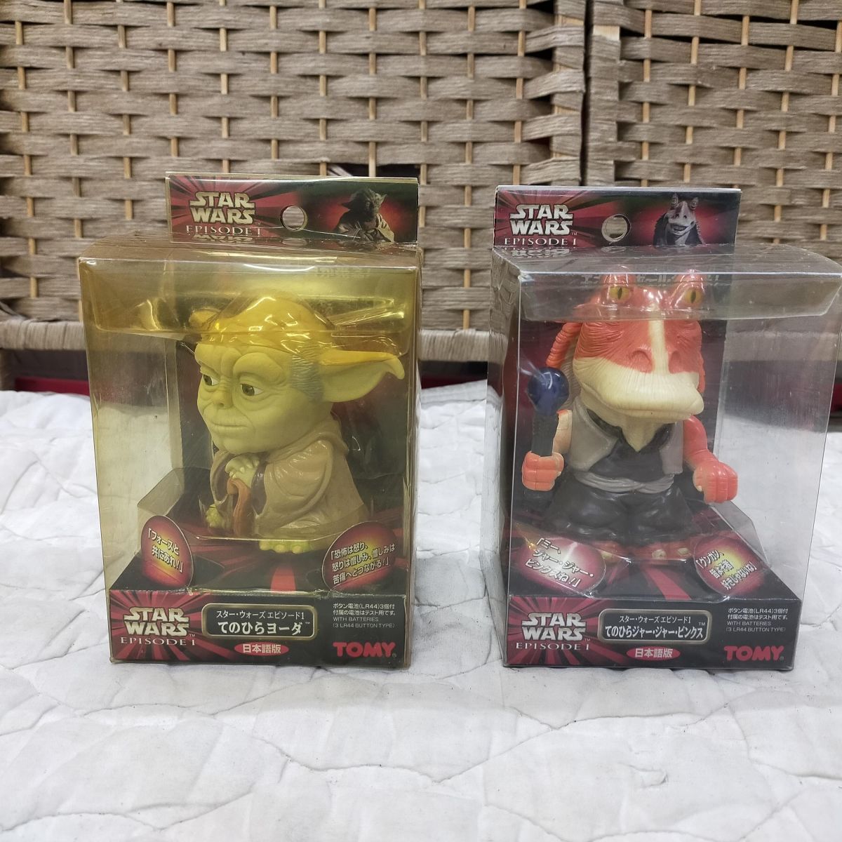 E18-20250908-13 STAR WARS エピソード1 TOMY てのひらヨーダ & ジャー・ジャー・ビンクス 2点セット 日本限定 拍卖
