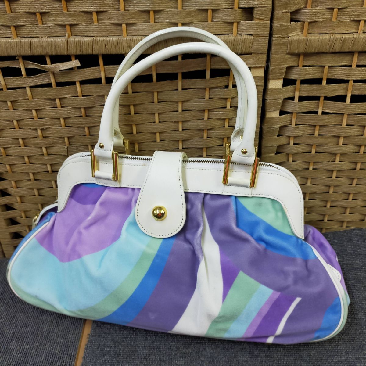E23-20250917-06 Paul Smith ポールスミス マルチカラー ハンドバッグ ボストン型 レディース拍卖