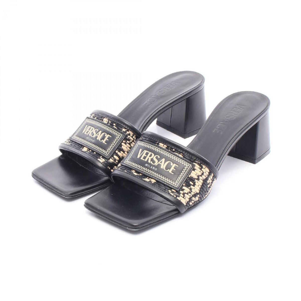 ヴェルサーチ ブランドオフ VERSACE レザー ミュール 中古 レディース拍卖