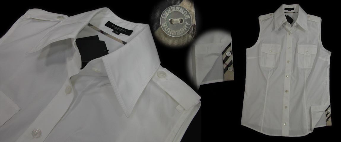 ★新品未使用★定価24150★円BURBERRY★バーバリー★定番チェック付★ノースリーブ半袖カットソーホワイト★日本製拍卖