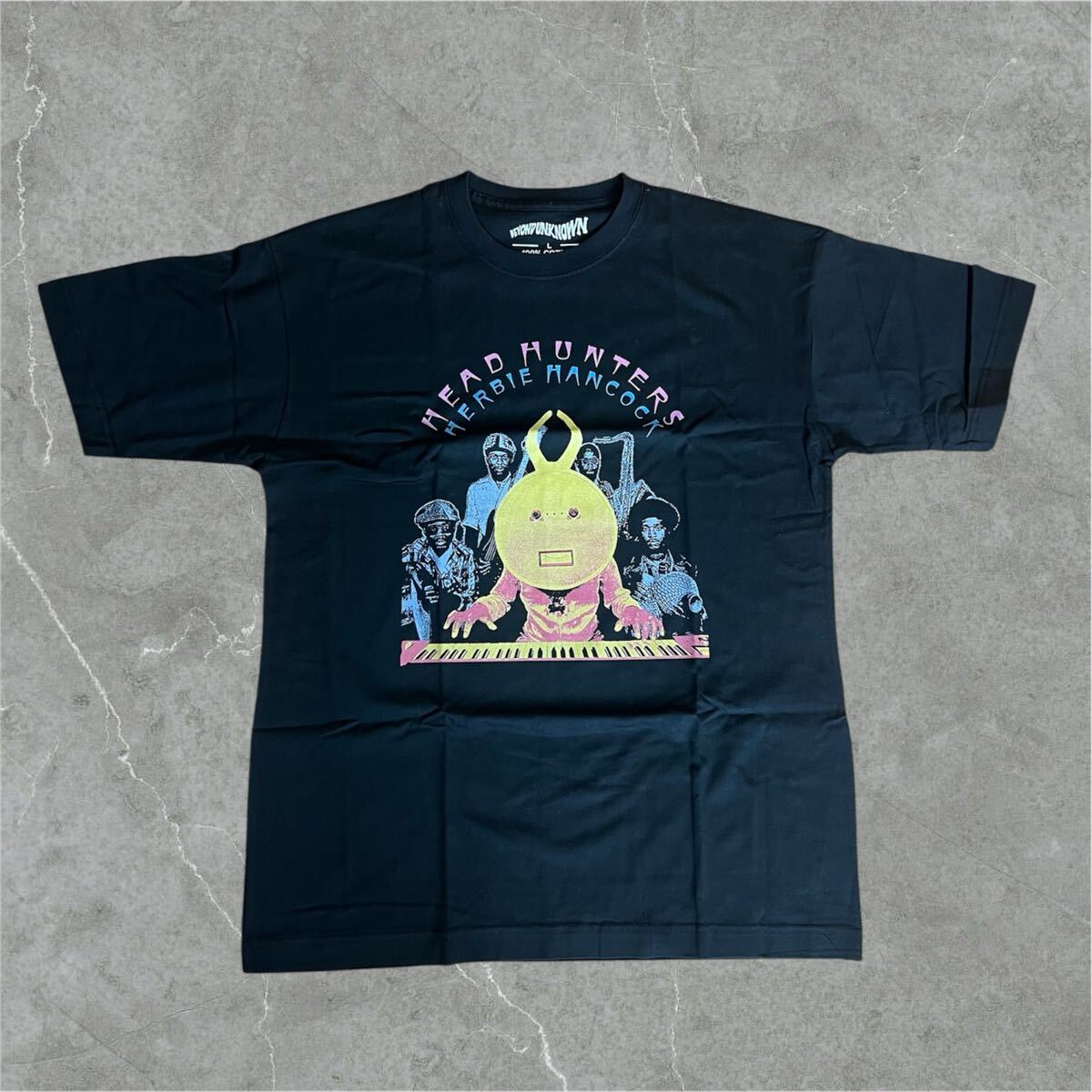 HERBIE HANCOCK HEAD HUNTERS Tシャツ L 黒 新品 black tshirt jazz funk music ハービーハンコック ヘッドハンターズ 名盤拍卖