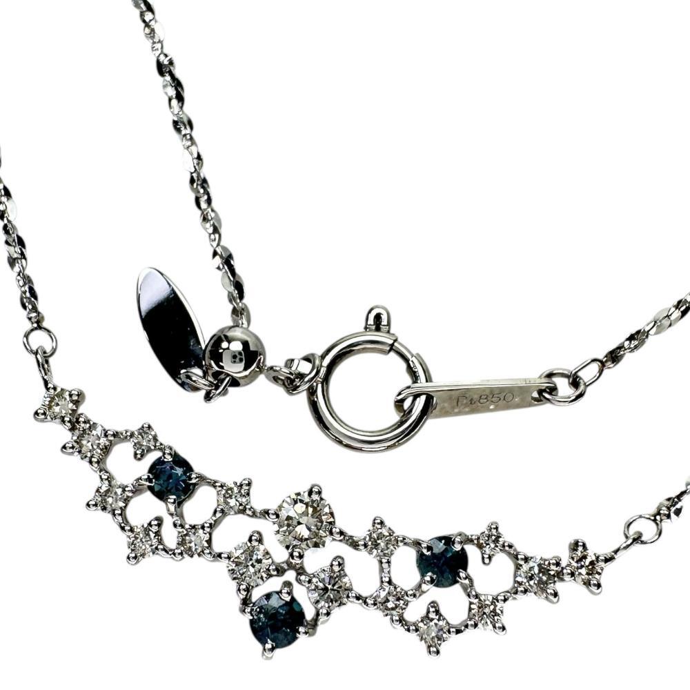 アレキサンドライト ダイヤモンド 計0.34ct ネックレス Pt900プラチナ/Pt850プラチナ 3.3g 45cm レディース拍卖