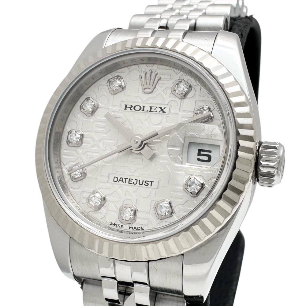 ROLEX/ロレックス デイトジャスト 179173G 箱有 腕時計 ステンレス/WG 自動巻 V番(2009年) シルバーコンピューター文字盤 レディース拍卖