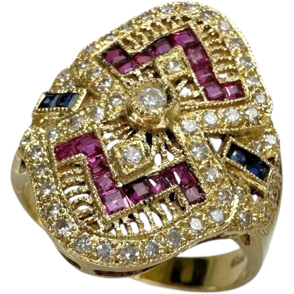 11号 サファイア 0.88ct ダイヤモンド 0.46ct リング・指輪 K18ゴールド 4.6g レディース拍卖