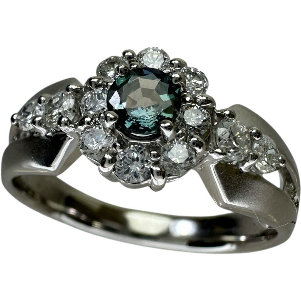 12号 アレキサンドライト 0.19ct ダイヤモンド 0.38ct リング・指輪 Pt900プラチナ 5.5g レディース拍卖