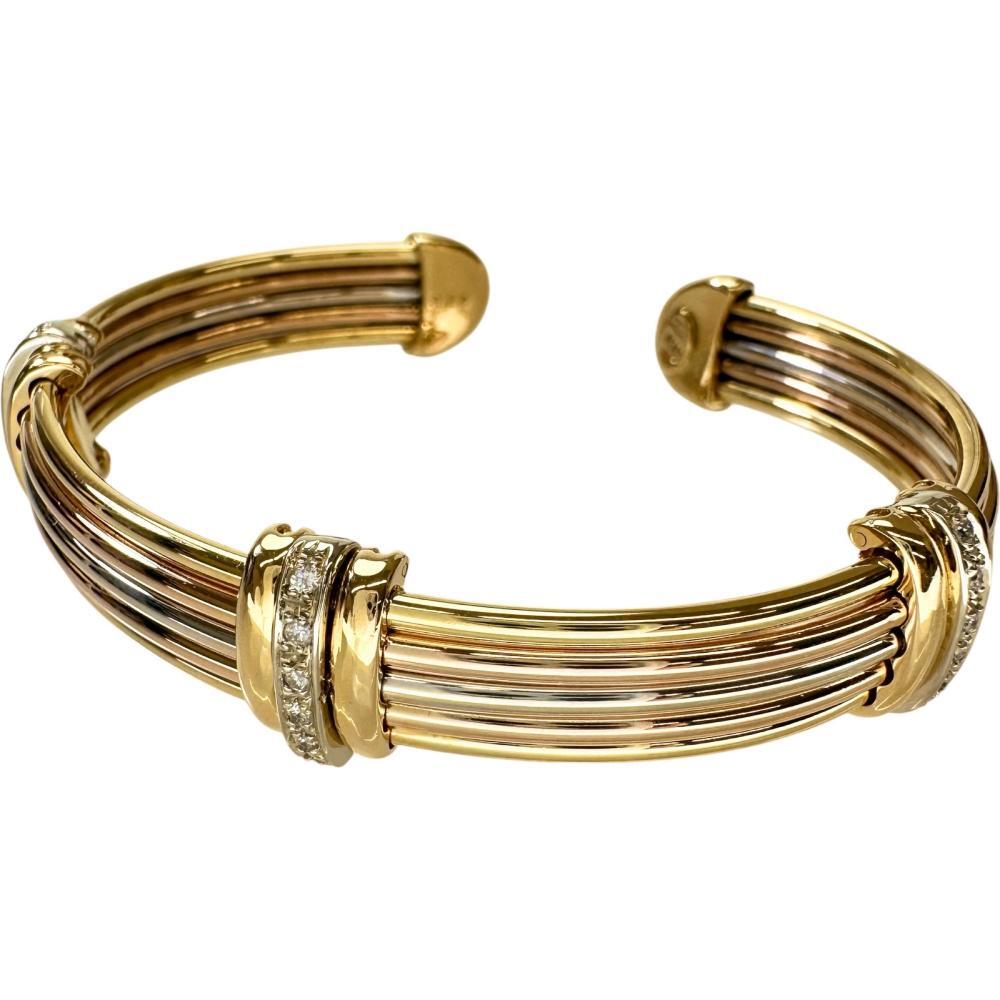 スリーカラー イタリアンジュエリー ブレスレット K18ゴールド/YG/WG/PG 25.4g 16cm レディース拍卖