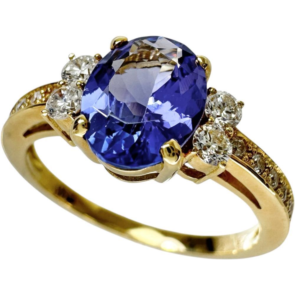 11.5号 タンザナイト 1.16ct ダイヤモンド 0.24ct リング・指輪 K18ゴールド 3.0g レディース拍卖