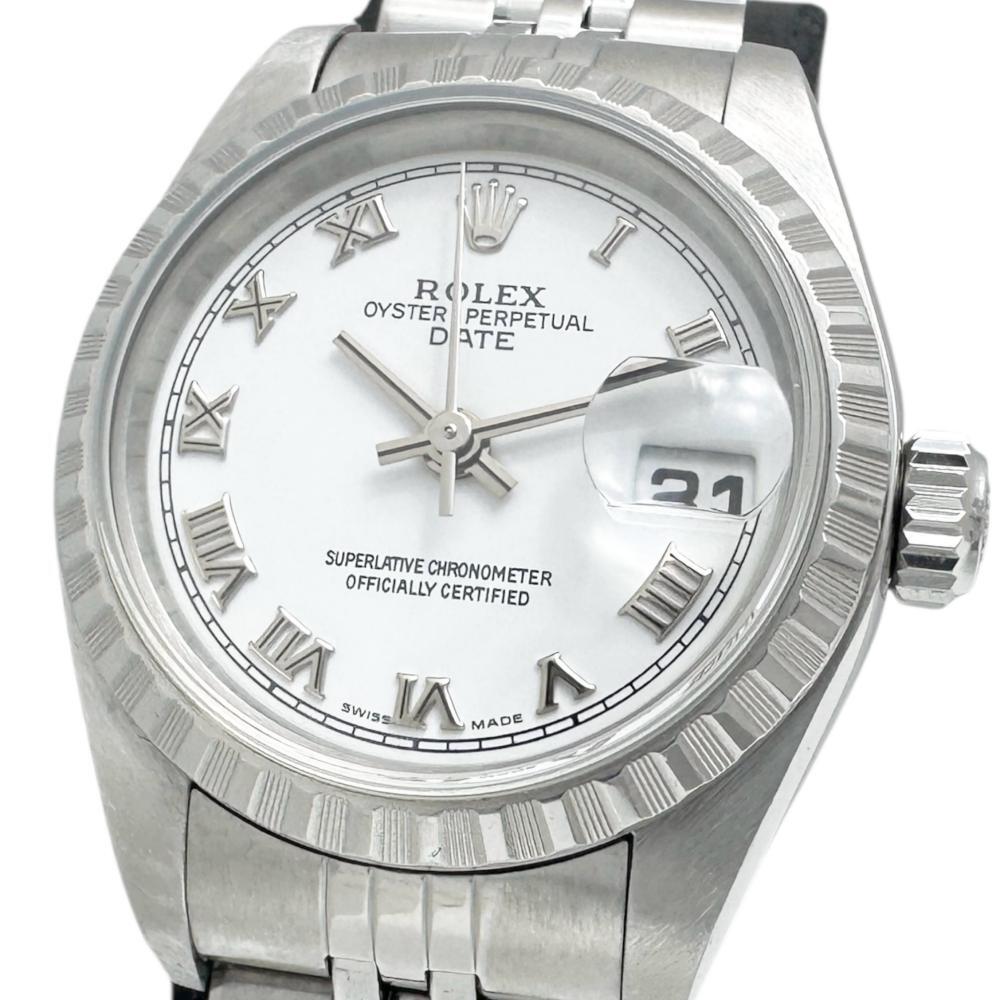 ROLEX/ロレックス パーペチュアルデイト 79240 保有り ローマン 腕時計 ステンレス 自動巻 F番((2004年) ホワイト文字盤 レディース拍卖