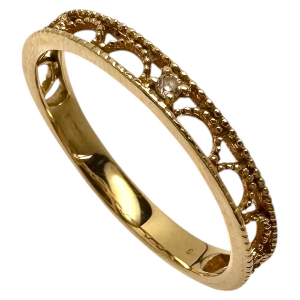 11号 エステール 透かしデザイン ダイヤモンド リング・指輪 K10ゴールド 1.2g レディース拍卖