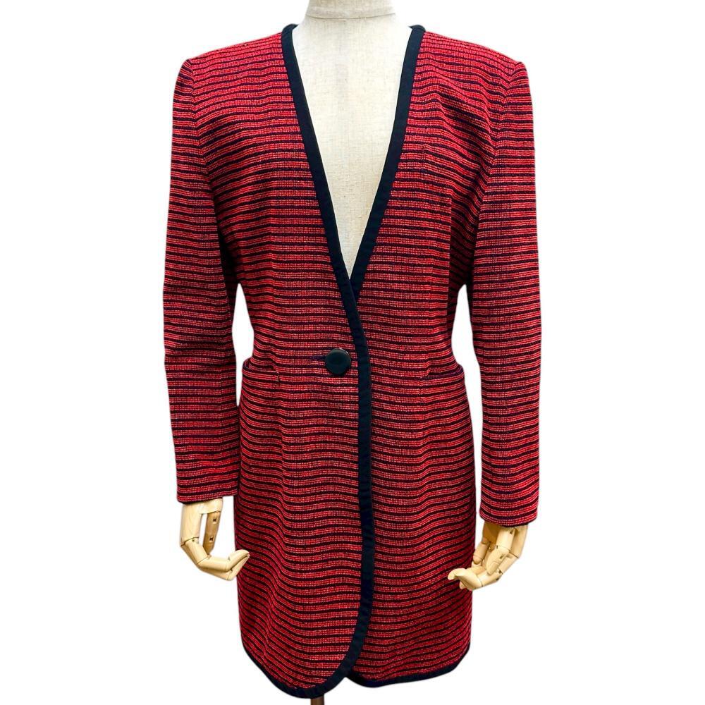 Christian Dior/クリスチャンディオール ノーカラージャケット ウール/コットン レッド レディース拍卖