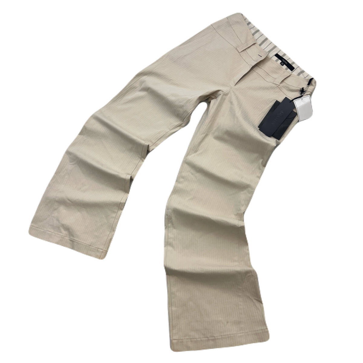 アラミス ベージュ レディース ブーツカット ベルボトム ストレッチ コットンパンツ ベージュ系 タグ付き やや汚れ有 ●Ja9052拍卖