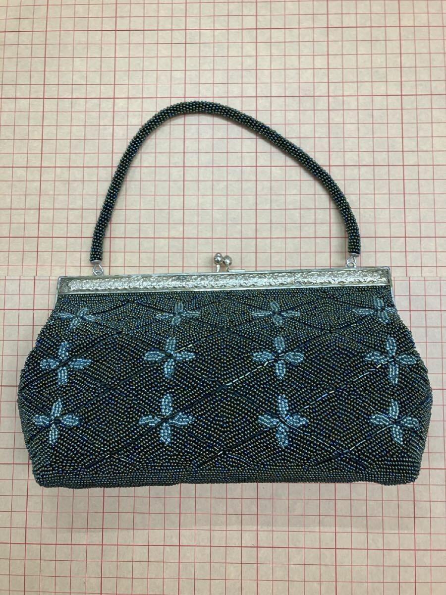 【アンティーク】昭和レトロ がまぐち型ビーズバッグ みどり【宅急便コンパクト】拍卖