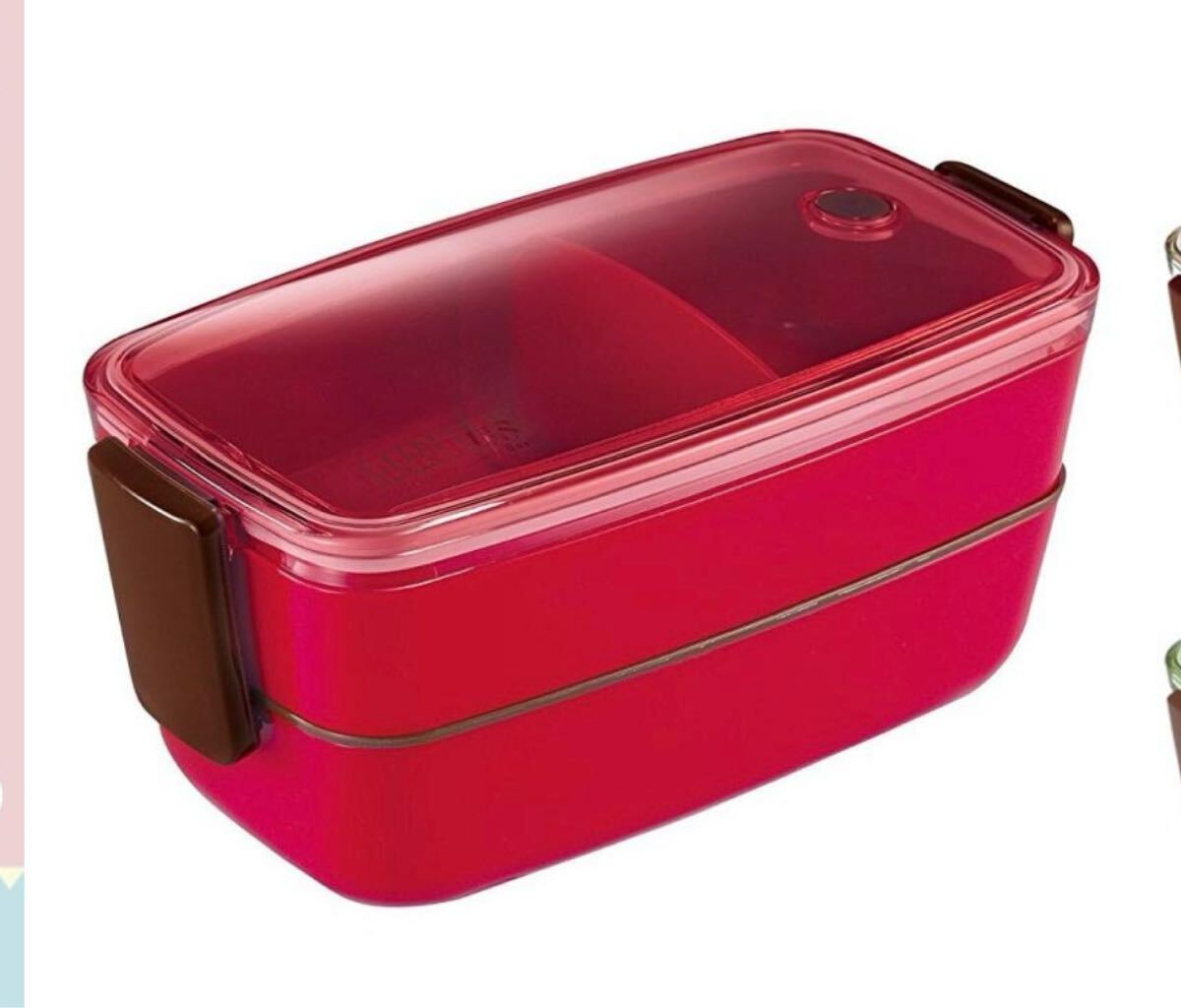 新品 アスベル Cランタス 2段弁当箱 570ml ピンク拍卖
