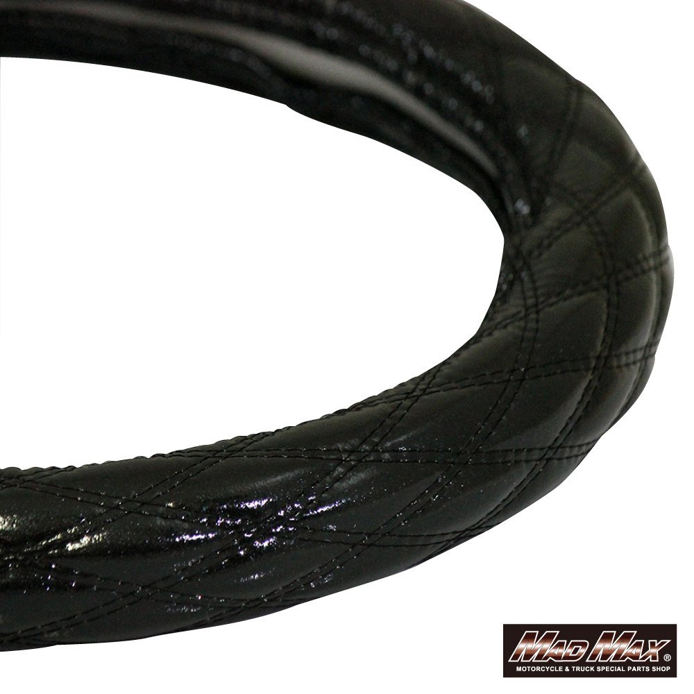 MADMAX トラック用品 内装 ハンドルカバー ダブルステッチ ラメ ブラック/ブラック 2HS(45-46cm)/パーフェクトクオン【送料800円】拍卖