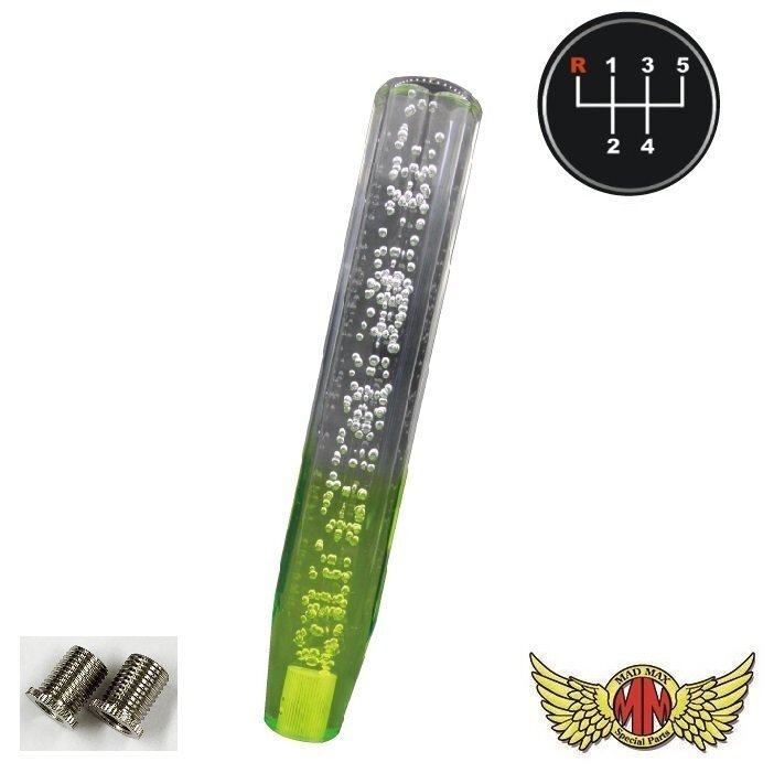 MADMAX トラック用品 クリスタル シフトノブ 泡 300mm クリア/グリーン いすゞ 07エルフ用/変換アダプター付【送料800円】拍卖