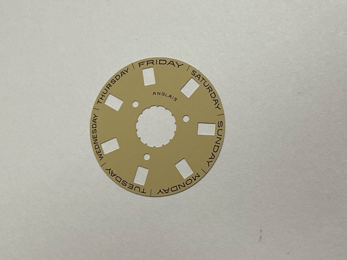 美品純正 英語表記 ROLEX ロレックス DAY DATE デイデイト 18038 18238 カレンダーディスク 曜日 アイボリ―色拍卖