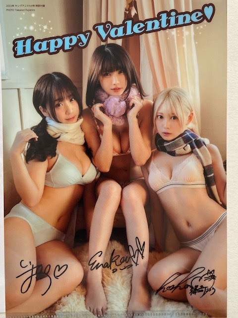 ◆即決◆ えなこ×伊織もえ×篠崎こころ 両面クリアファイル ① ★サイン入り★拍卖