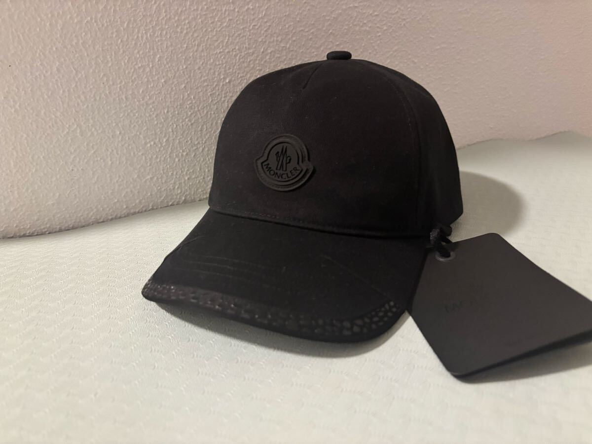 新品 本物 未使用 モンクレール MONCLER ロゴ ベースボール キャップ 帽子 ハット 黒 ユニセックス拍卖