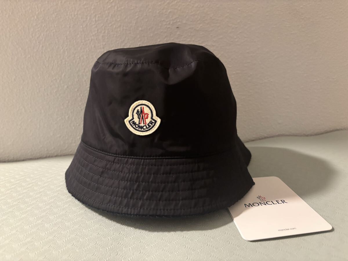 新品 本物 未使用 モンクレール MONCLER ロゴ リバーシブル キャップ 帽子 ハット 黒 m ユニセックス拍卖
