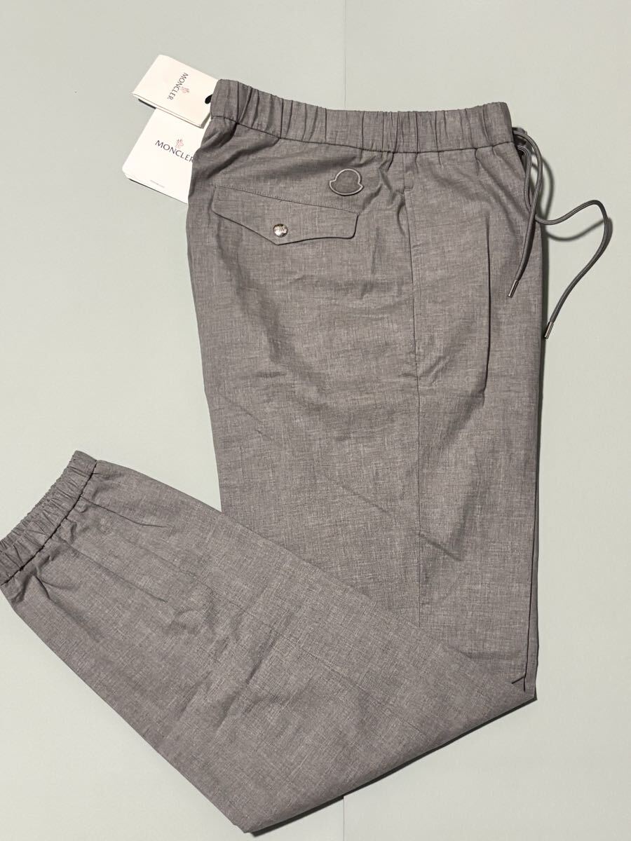 新品 モンクレール MONCLER 最高級 パンツ シンプル ロゴ グレー マーク 50 モンクレールジャパンタグ付き正規品拍卖