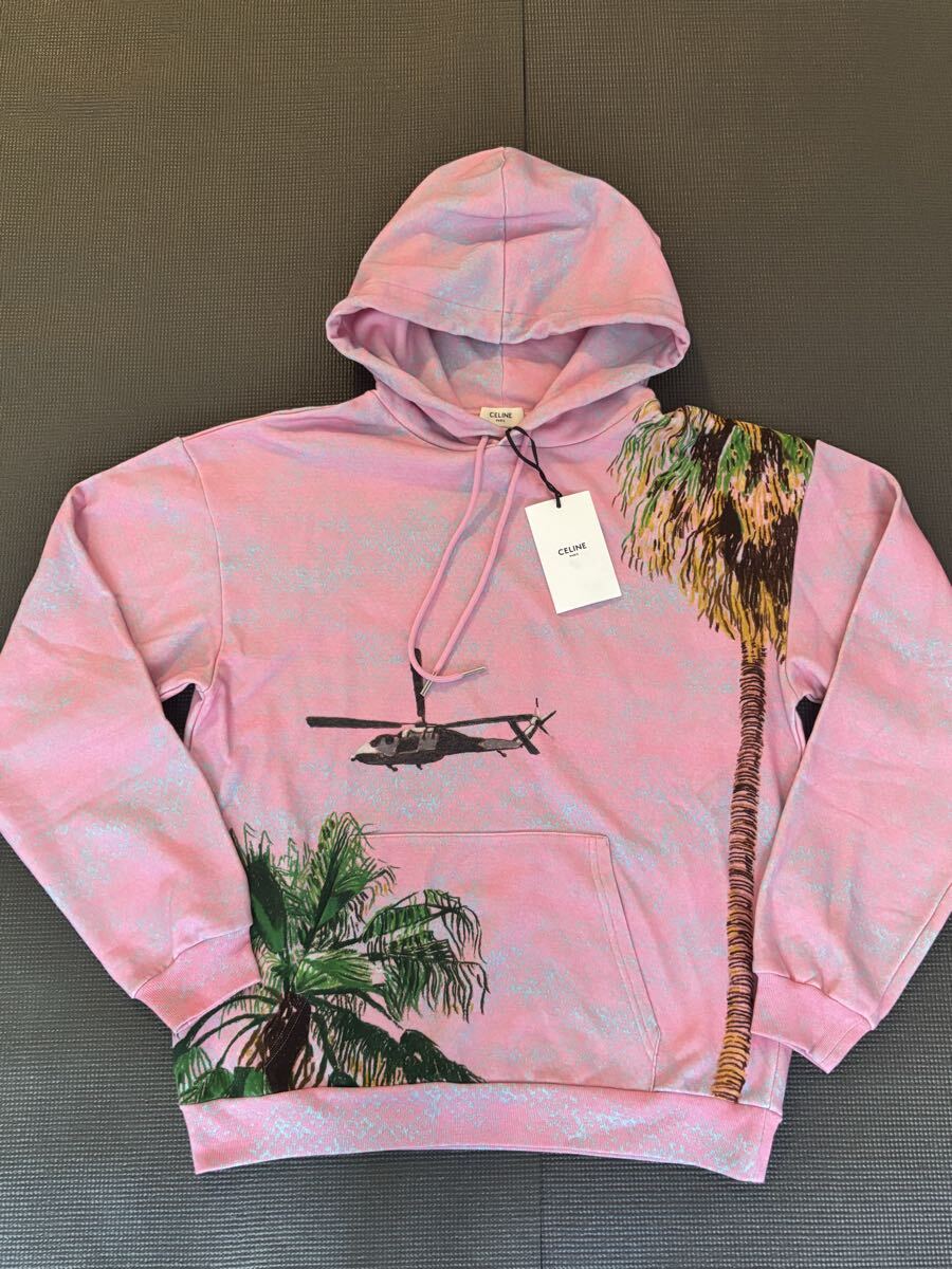 新品 未使用 正規品 CELINE セリーヌ OVERSIZED オーバーサイズフーディ パーカー ピンク系 by Hedi Slimane エディ拍卖