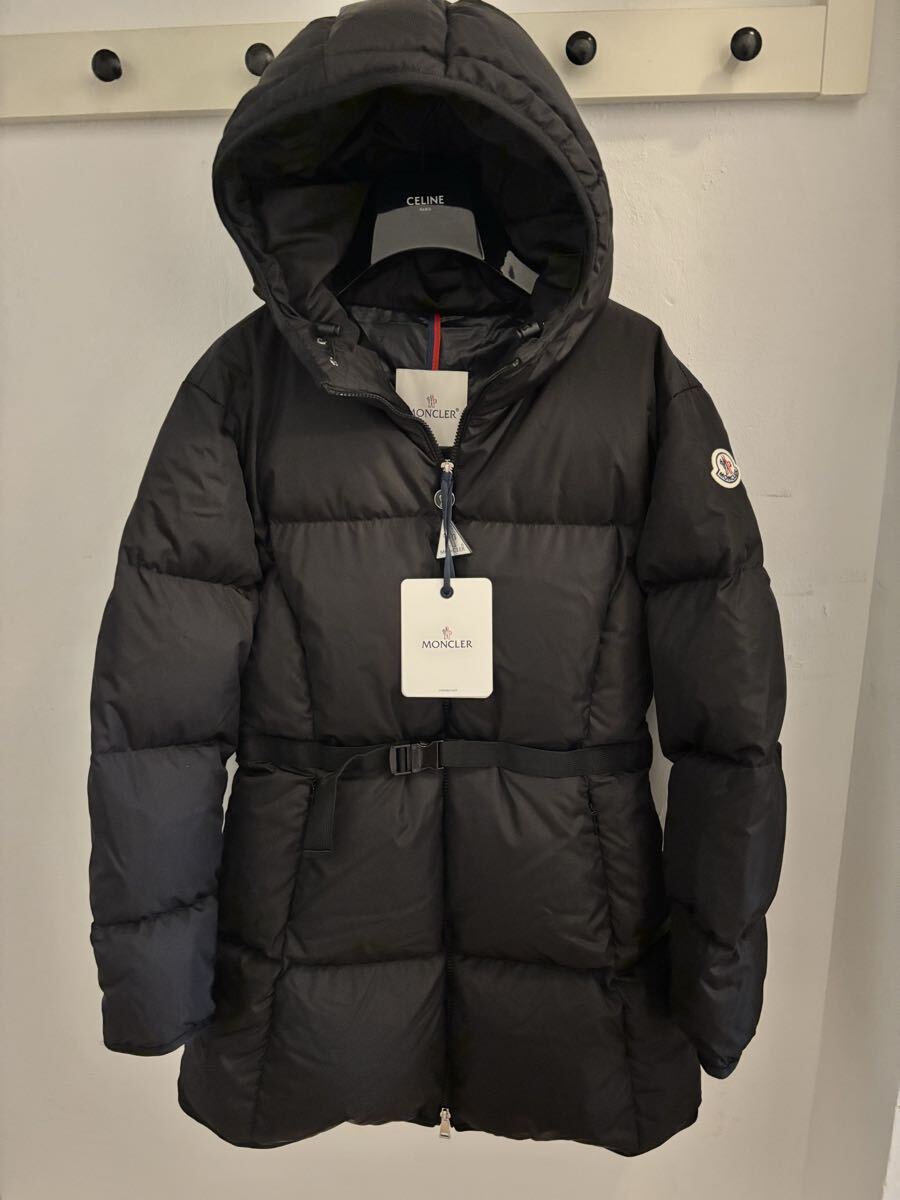 新品 MONCLER モンクレール ジャパンタグ付 ロゴ マーク 1 最高級 ロング ダウン ジャケット黒拍卖