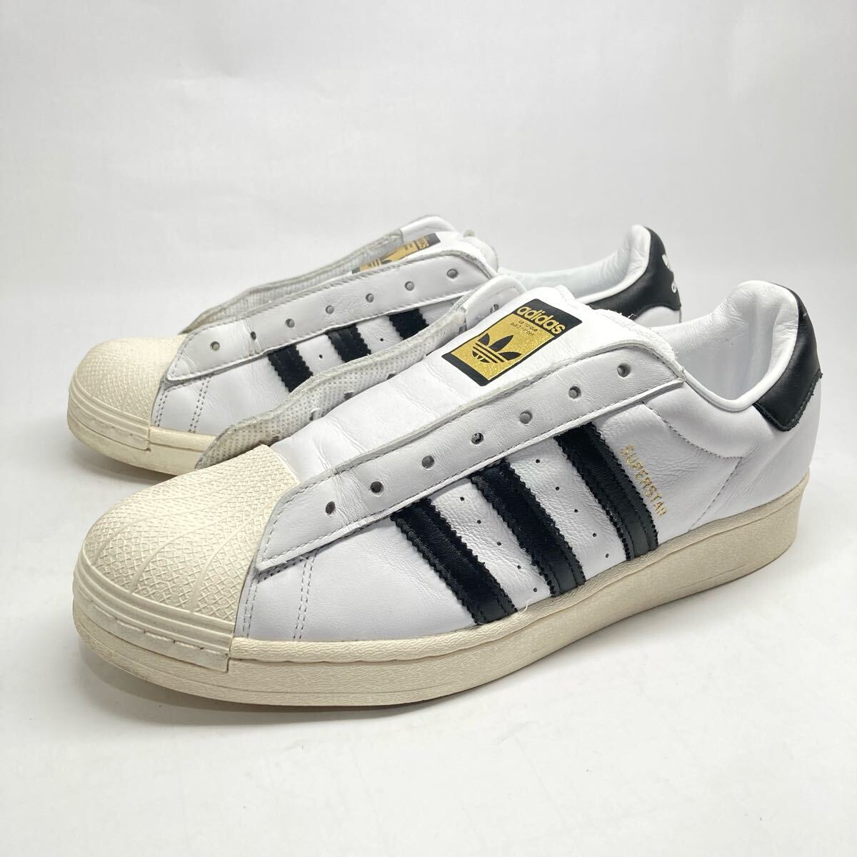 即決!限定! 19製 adidas SUPERSTAR LACELESS FV3017 白黒 28cm / アディダス スーパースター スリッポン ブラック ホワイト拍卖