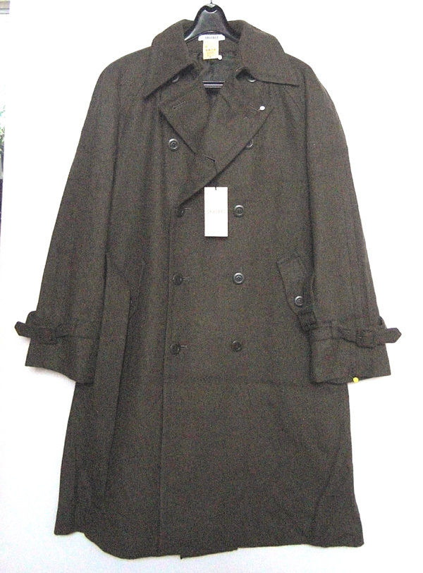 ♪新古品♪ラグラン ウール混トレンチコート(L)★アーミーグリーン★裏は濃いアーミーグリーン拍卖