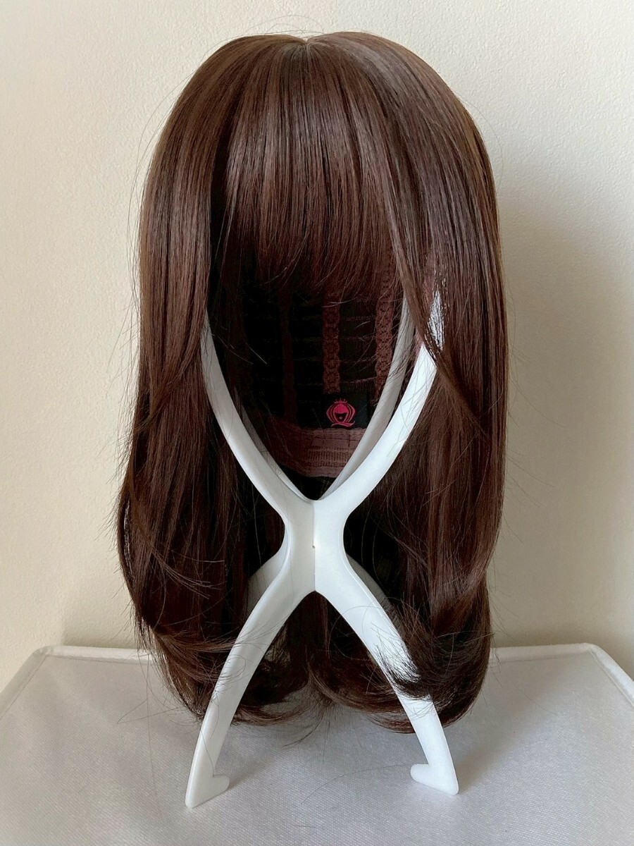 フルウィッグ ブラウン ミディアム 毛先カール ウィッグ MB34拍卖