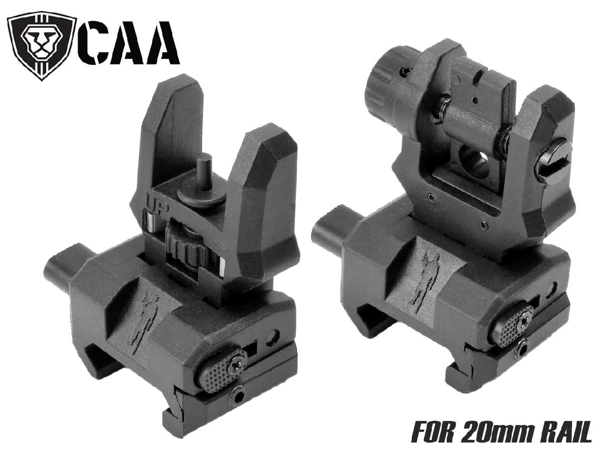CAA-FRS-001BK CAA Airsoft FSS フリップアップ サイトセット for 20mmレール CAD-SIS-01-BK拍卖
