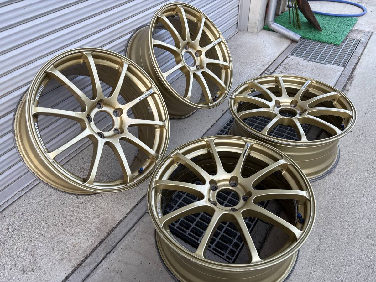 美品! Yokohama製「ADVAN Racing RS ゴールド 5穴 18インチ 7.5J OFF48 4本セット」の中古品拍卖